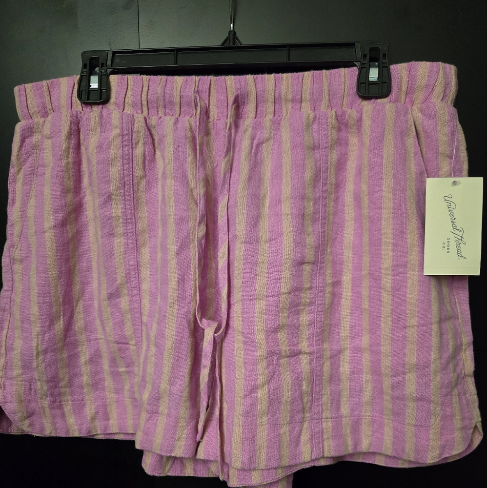 Pink Stripe Shorts with Pockets